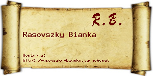 Rasovszky Bianka névjegykártya